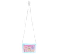 SOLUSTRE Bolso Bandolera Transparente para Mujer Cadena Holográfica Rosa, Bolso de Hombro Pequeño Tipo Gelatina, Adecuado para Verano y Uso Diario