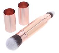 SOLUSTRE Brocha de Maquillaje de Doble Punta Retráctil, Pincel para Base y Corrector, Color Oro Rosa, Herramienta Compacta para Viaje y Aplicación Precisa de Polvo y Rubor