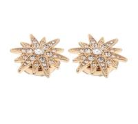 SOLUSTRE Broche de Cuello en Metal Dorado Forma de Hexagrama y Gemas de Imitación, Accesorio Versátil para Decoración DIY en Blusas y Ropa Casual