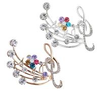 SOLUSTRE Broche de Nota Musical para Mujer, 2 Piezas en Aleación Dorada, Pin de Solapa Decorativo Antipérdida para Bodas, Fiestas y Accesorios de Ropa