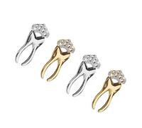 SOLUSTRE Broche de Solapa Mini Tiara Incrustación de Gemas, Aleación Dorada y Plateada, 4 Piezas, Accesorio para Ropa y Decoración de Traje en Ocasiones Formales E Informales