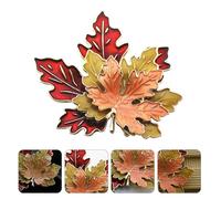 SOLUSTRE Broche Elegante Hoja de Arce 3 Capas en Aleación Gota de Aceite, Gran Tamaño, Pinza Resistente para Abrigo y Blazer, Accesorio Decorativo para Fiestas Navideñas y Día de Acción