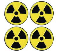 SOLUSTRE Broches de Aleación Símbolo de Radiación, 4 Piezas, Pin de Solapa Metálico Redondo, Accesorio para Ropa, Mochila y Bufanda, Bisutería Artesanal para Mujer, Imperdibles Decorativos