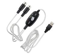 SOLUSTRE Cable Midi USB de 180X2 CM para Edición Musical Adaptador de Conexión para Teclado Electrónico Convertidor Compatible Windows para Grabación y Producción Sonora