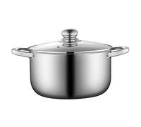 SOLUSTRE Cacerola Inoxidable Tapa de Oxidación Multifuncional como Olla para Sopa y Vaporera para Cocinas de Inducción y Uso Diario