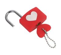 SOLUSTRE Candado con Llave para 50 Mm en Forma de Corazón Rojo, Cerradura Pequeña para Rituales de Amor, Obsequio para San Valentín, Bodas y Aniversarios, Candado Metálico Resistente
