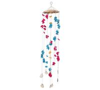 SOLUSTRE Carillón de Viento de Conchas de Playa Anillo Plástico para Colgar, Accesorio Decorativo para Puertas y Ventanas en Espacios Interiores Color Aleatorio
