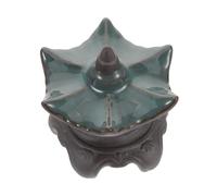 SOLUSTRE Ceramic Pavilion Miniature Ornament Asian Pagoda Sculpture For Fish Tank and Desktop Intricate Patterned Micro Landscape Decor Easy To Clean Elegant Home and Office Accent