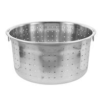 SOLUSTRE Cesta de Vapor para Cocinar al Vapor en Olla Arrocera de Acero Inoxidable con Borde Redondeado y Gancho para Alimentos y Dumplings