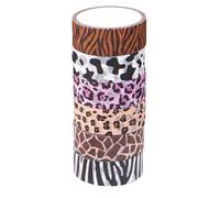 SOLUSTRE Cintas Adhesivas de Papel Washi Diseño de Animales Salvajes, 6 Rollos para Manualidades, Envoltorios y Pegatinas, Adhesivo Reposicionable