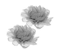 SOLUSTRE Clips Decorativos para Zapatos de Mujer Diseño Floral Desmontable, Hebillas para Tacones Altos, Accesorios para Bodas y Eventos, Set de 2 Piezas Color Gris Claro
