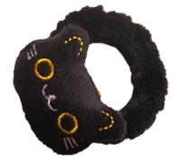 SOLUSTRE Coletero Elástico Gomas Pelo Kawaii Negro para Mujer y Adolescentes de Felpa Soporte para Recogido Adecuado para Ceremonias y Yoga