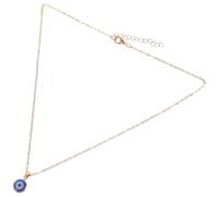 SOLUSTRE Collar Colgante Amuleto Ojo Turco Azul Borde Dorado, Gargantilla Mujer Ajustable, Joyería Protección contra Mal de Ojo para Uso Diario y Regalos