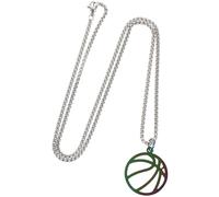 SOLUSTRE Collar Colgante Deportivo de Mujer Dije Hueco de Baloncesto en Acero Inoxidable Multicolor, Cadena Creativa de Metal para Uso Diario y Obsequio Original de Basquet