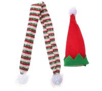 SOLUSTRE Conjunto de Gorro y Bufanda de Papá Noel Preciosa Decoración para Botellas de Vino Adornos para Vino Mini Sombreros Navideños para Manualidades Decoración Bufanda Navideña para BOT