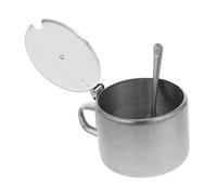 SOLUSTRE Contenedor Para Azúcar y Especias De Acero Inoxidable Cuchara y Asa, Recipiente Compacto Para Condimentos En Uso Diario En Cocina