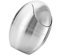 SOLUSTRE Cubo de Basura de Acero Inoxidable Forma de Huevo, Tapa Abatible y Diseño Simple para Mesa y Cocina, Evita Acumulación de Papel y Es Resistente al Vuelco