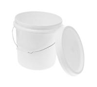 SOLUSTRE Cubo Redondo de Plástico Blanco de 10L para Pintura Gran Capacidad y Portátil, Contenedor de Pigmentos Adecuado para Uso Diario y Almacenamiento Químico