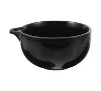 SOLUSTRE Cuenco para Matcha de Cerámica Negro de 550ml con Boca Ancha y Fondo Profundo, Apto para Microondas y Mezcla Uniforme, Adecuado para Preparación Profesional Diaria