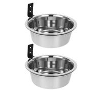 SOLUSTRE Cuencos Elevados para Perros de 8 Pulgadas, Juego de 2, de Acero Inoxidable, Soporte Plegable para Colgar Pared, Comederos Montados para Mascotas, Ahorro de Espacio y Alimentación
