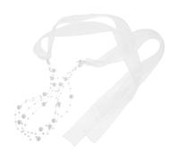 SOLUSTRE Diadema para Mujer Boda en Color Claro con Múltiples Hilos de Perlas de Imitación, Cinta Transparente Tipo Línea de Pesca, Accesorio Vintage para Tocado y Fotografía de Recién