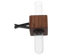 SOLUSTRE Difusor de Aceites Esenciales para Coche con Clip de Ventilación, Florero de Cristal y Madera, Purificador de Aire Fácil de Instalar para Decoración Interior de Automóvil