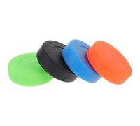 SOLUSTRE Discos de Hockey sobre Patines para Práctica, 4 Piezas en PVC Dureza Ajustable, Colores Verde, Naranja, Azul y Negro, Accesorios para Entrenamiento y Competición al Aire Libre
