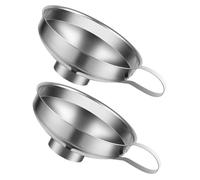 SOLUSTRE Embudo de Acero Inoxidable de Boca Ancha Set de 2 Piezas Grandes para Conservas y Cocina Resistente y Fácil de Limpiar Adecuado para Transferir Líquidos y Ingredientes Secos el