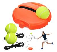 SOLUSTRE Entrenador de Tenis Individual Portátil Base Naranja Estable y Cuerda Elástica Set de Práctica 3 Balones de Tenis para Entrenamiento Continuo en Interiores y Exteriores
