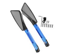 SOLUSTRE Espejos Laterales Para Motocicleta Triangulares Cnc, Azul, Compatibles Atv Utv, Espejo Retrovisor Ajustable De Alta Definición Para Uso Carretera y Todoterreno