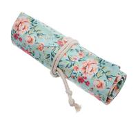 SOLUSTRE Estuche Pequeño para Lápices de Lona Diseño Floral, Enrollable y Portátil, Adecuado para Organizar Bolígrafos y Material de Dibujo