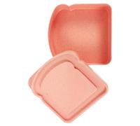 SOLUSTRE Fiambrera Portátil para Sándwiches y Tostadas, Caja de Almacenamiento de Plástico Tapa Hermética, Color Rosa, Ligera y Reutilizable, Adecuado para Picnic y Comida para Llevar