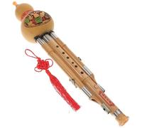 SOLUSTRE Flauta de Cucurbitáceas Hulusi Hecho a Mano de Bambú Calabaza Natural, 3 Tonos en Clave C, Instrumento Musical Étnico para Principiantes y Amantes Música, Estilo Aleatorio