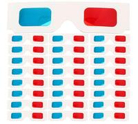 SOLUSTRE Gafas 3D Desechables de Papel Anaglifo Rojo y Azul, Marco de Cartón Ligero, Paquete de 60 Unidades para Ver Películas en Casa y Cine, Accesorio Compacto y Portátil