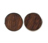 SOLUSTRE Gemelos de Madera Redondos para Camisa Aleación, Diseño Fácil de Usar y Acabado, Ideales para Banquetes y Disfraces, 1 Par de Gemelos de Moda