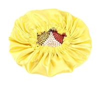 SOLUSTRE Gorro de Dormir Estampado Africano Mujer Grande Satén Forro Transpirable Femenino Uso Nocturno Viaje Amarillo