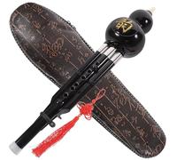 SOLUSTRE Hulusi C en Do de Resina Abs y Cuproníquel, Instrumento de Viento Étnico Adultos, Flauta de Cucurbitáceas Desmontable Caja Protectora Rígida Negra Color