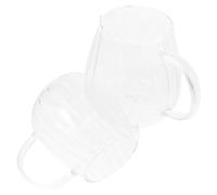 SOLUSTRE Jarra de Crema con Asa de Vidrio Transparente con Diseño de Rayas, Set de 2 Piezas Práctico y Elegante para Dispensar Leche o Té en Casa