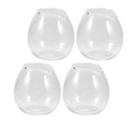 SOLUSTRE Jarra de Vidrio Mini de 20ml para Leche y Salsa, Diseño Portátil y Compacto Adecuado para Desayuno y Uso al Aire Libre, Paquete de 4 Unidades