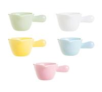 SOLUSTRE Jarras de Leche Fáciles de Limpiar de Cerámica Juego de 5 con Diseño Único y Colores Atractivos para Servir Salsa o Leche Cocina