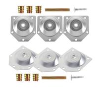 SOLUSTRE Juego 6 Patas de Armario de Hierro con Tornillos y Tuercas, Extensores de Patas para Muebles, Placas Biseladas 70x67x1,2mm para Sofá, Mesa y Escritorio, Soporte Ajustable