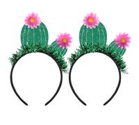 SOLUSTRE Juego de 2 Diademas de Cactus Borlas y Flores Decorativas, Accesorios Cabello en Fiestas de Cosplay y Eventos Sociales
