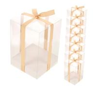 SOLUSTRE Juego de 8 Cajas de Embalaje de Obsequio Transparentes de Pvc con Cinta, Tamaño 10x10x15 Cm, Ideales para Uso Comercial y Compromisos Color Aleatorio
