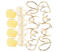 SOLUSTRE Juego de Accesorios Cabello Orejeras Doradas de Aleación de Zinc, Diseño Versátil y Moderno para Proyectos DIY y Trenzas en Mujeres