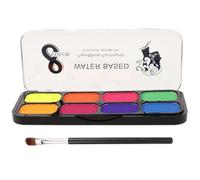 SOLUSTRE Juego de Pintura Facial Soluble en Agua de 8 Colores para Principiantes y Artistas, Pigmento Acuoso con Pincel para Proyectos Creativos y Maquillaje Teatral