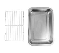 SOLUSTRE Juego de Rejilla de Drenaje de Acero Inoxidable con Bandeja para Hornear y Enfriar, Resistente y Duradera, Adecuado para Cocinar y Hornear en Casa