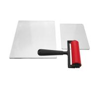 SOLUSTRE Juego de Rodillos de Impresión con Placa de Gel Reutilizable, Rodillo de Mano de Gel y Cepillo Integrado para Arte y Manualidades con Distribución Uniforme de Tinta