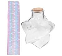 SOLUSTRE Juego de Tiras de Papel de Origami con Diseño de Figura Estrellada para Manualidades Diy, Frasco de Vidrio Ligero y Fácil de Transportar, Obsequio Adecuado para Niñas