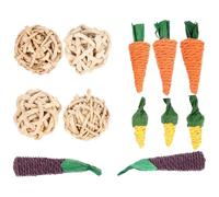 SOLUSTRE Juguete Molar de Conejito para Hámster y Pequeñas Mascotas, Madera Natural, 12 Piezas, Evita Destruir Muebles y Mantiene Dientes Saludables