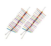 SOLUSTRE Juguete para Masticar para Loros y Aves Grandes de Madera Natural, 2 Palitos Arcoíris con Ganchos Que Estimulan la Mandíbula y Ayudan a Calmar el Estrés